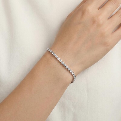 S925 Silver Sparkling Diamond Tennis Bracelets