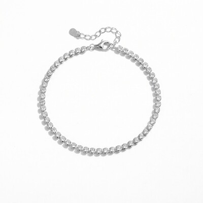 S925 Silver Sparkling Diamond Tennis Bracelets