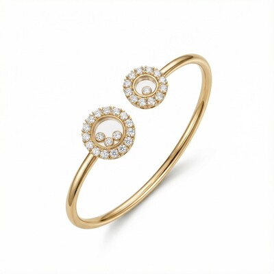 Double Round Shaped Floating Diamonds Bracelet