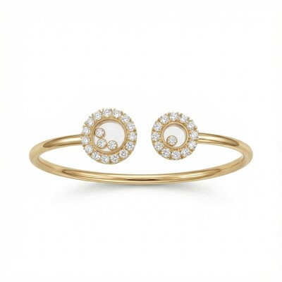 Double Round Shaped Floating Diamonds Bracelet