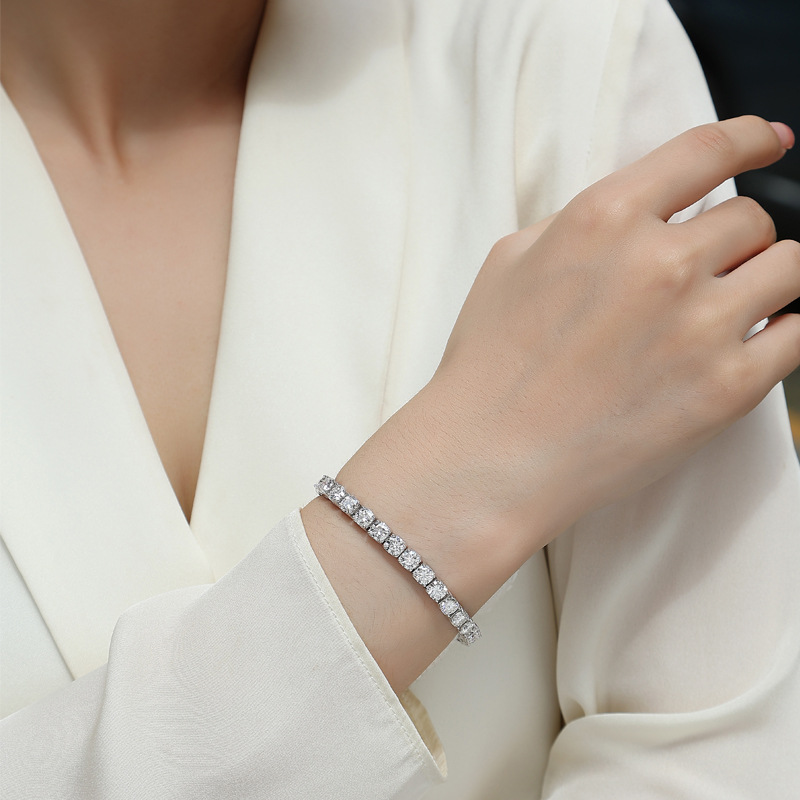 2mm/3mm Moissanite S925 Sterling Silver Tennis Bracelet