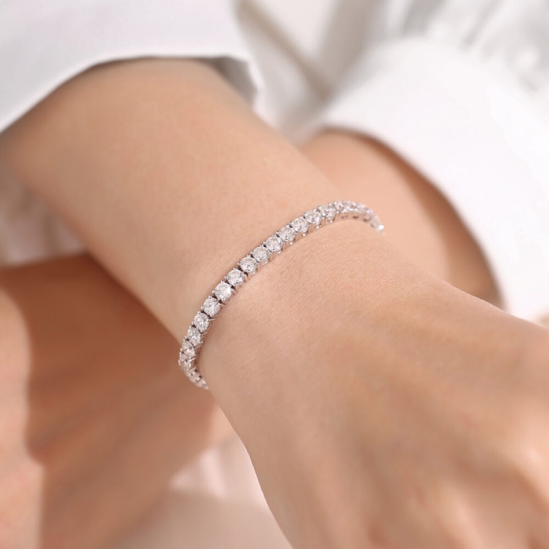 2mm/3mm Moissanite S925 Sterling Silver Tennis Bracelet