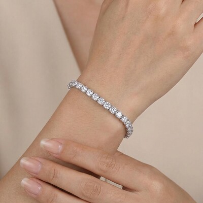 2mm/3mm Moissanite S925 Sterling Silver Tennis Bracelet