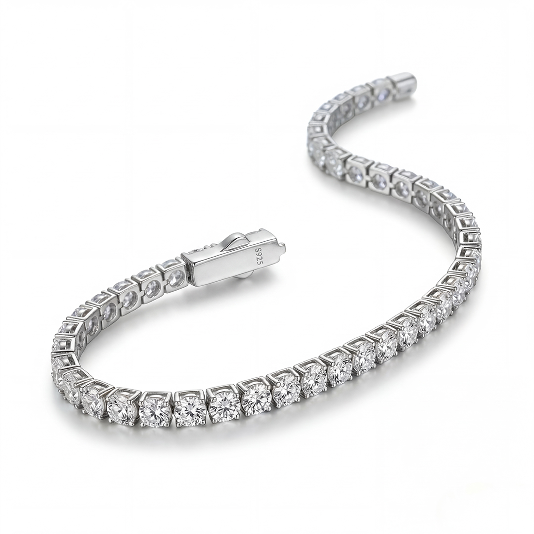 2mm/3mm Moissanite S925 Sterling Silver Tennis Bracelet 2mm/3mm Moissanite S925 Sterling Silver Tennis Bracelet