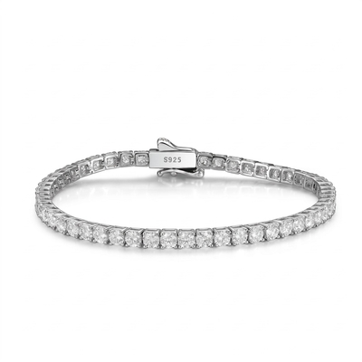 2mm/3mm Moissanite S925 Sterling Silver Tennis Bracelet