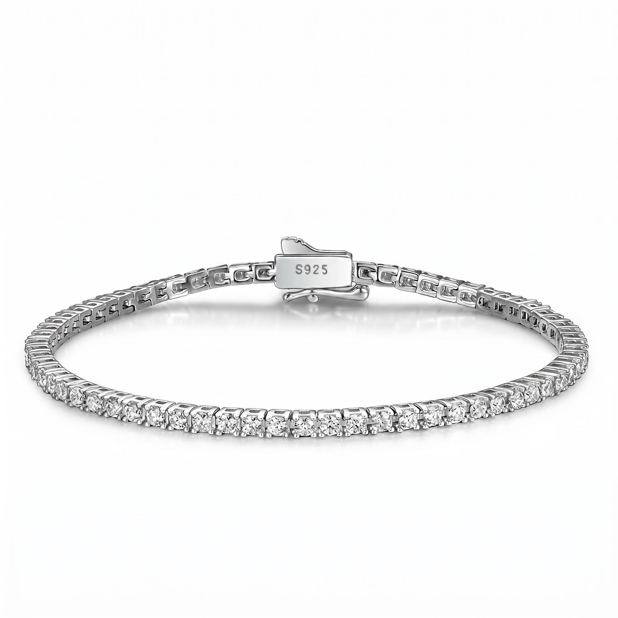 2mm/3mm Moissanite S925 Sterling Silver Tennis Bracelet