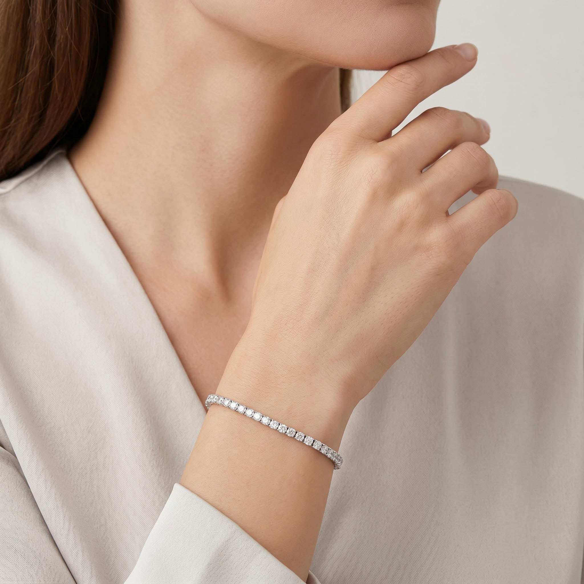 2mm/3mm Moissanite S925 Sterling Silver Tennis Bracelet