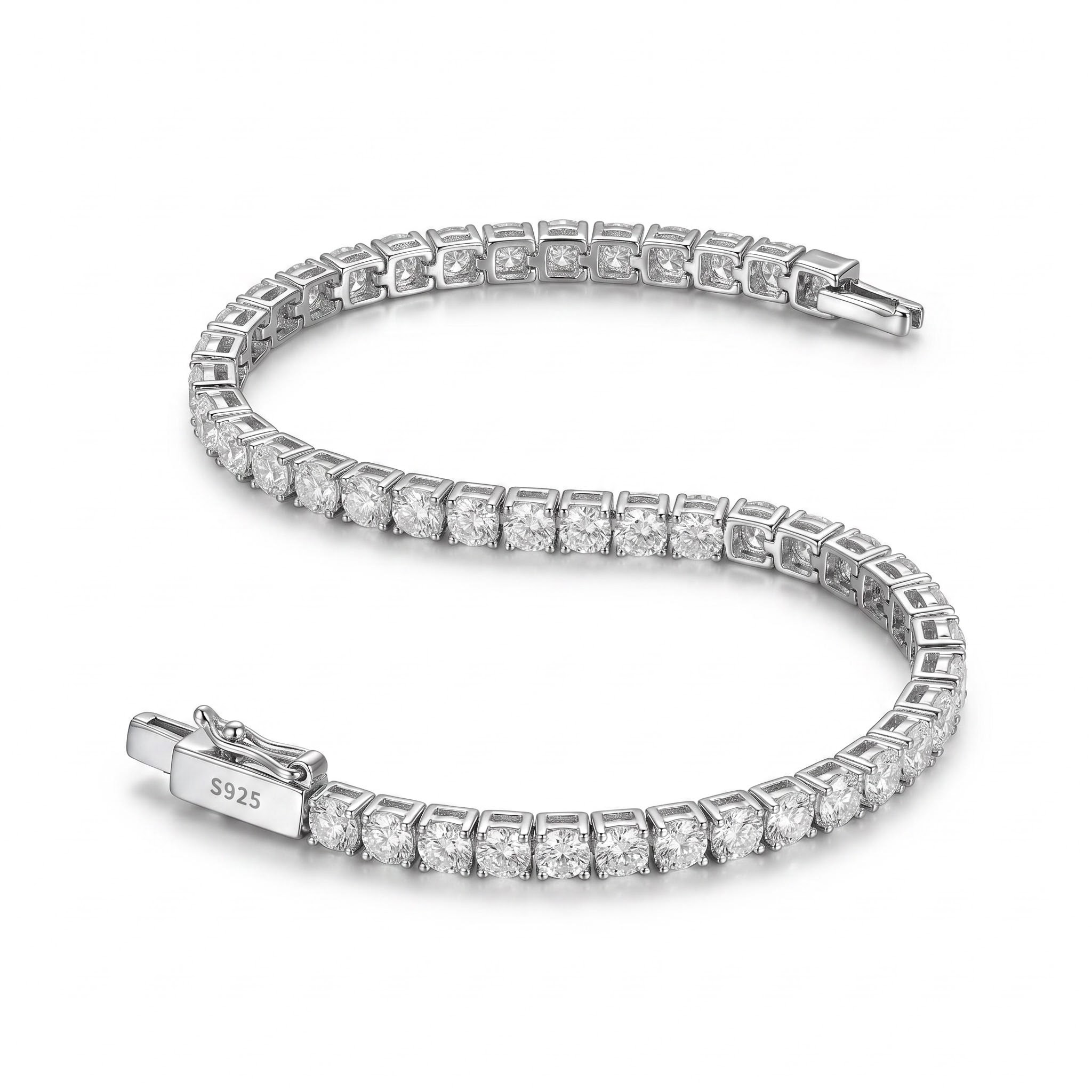 2mm/3mm Moissanite S925 Sterling Silver Tennis Bracelet