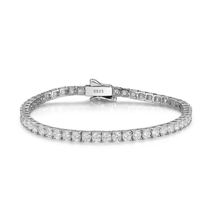 2mm/3mm Moissanite S925 Sterling Silver Tennis Bracelet
