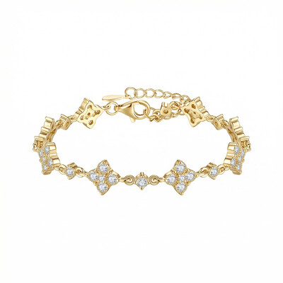 VVS Moissanite S925 Silver Four Leaf Clover Bracelet