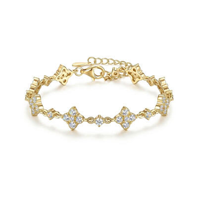 VVS Moissanite S925 Silver Four Leaf Clover Bracelet