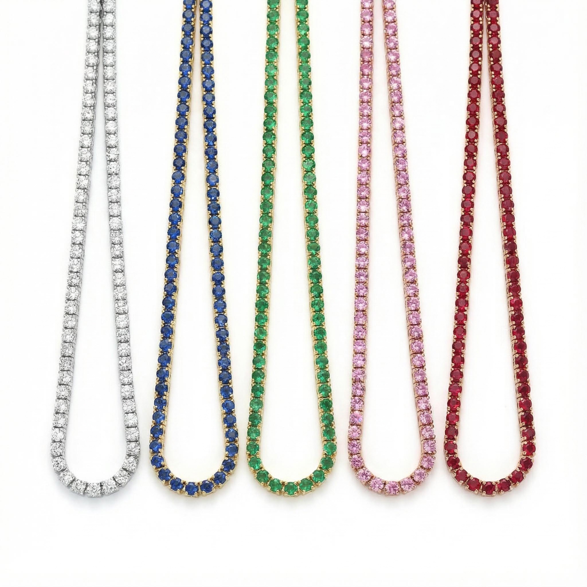 S925 Silver 1.5mm Multicolor Full Diamond Tennis Bracelet