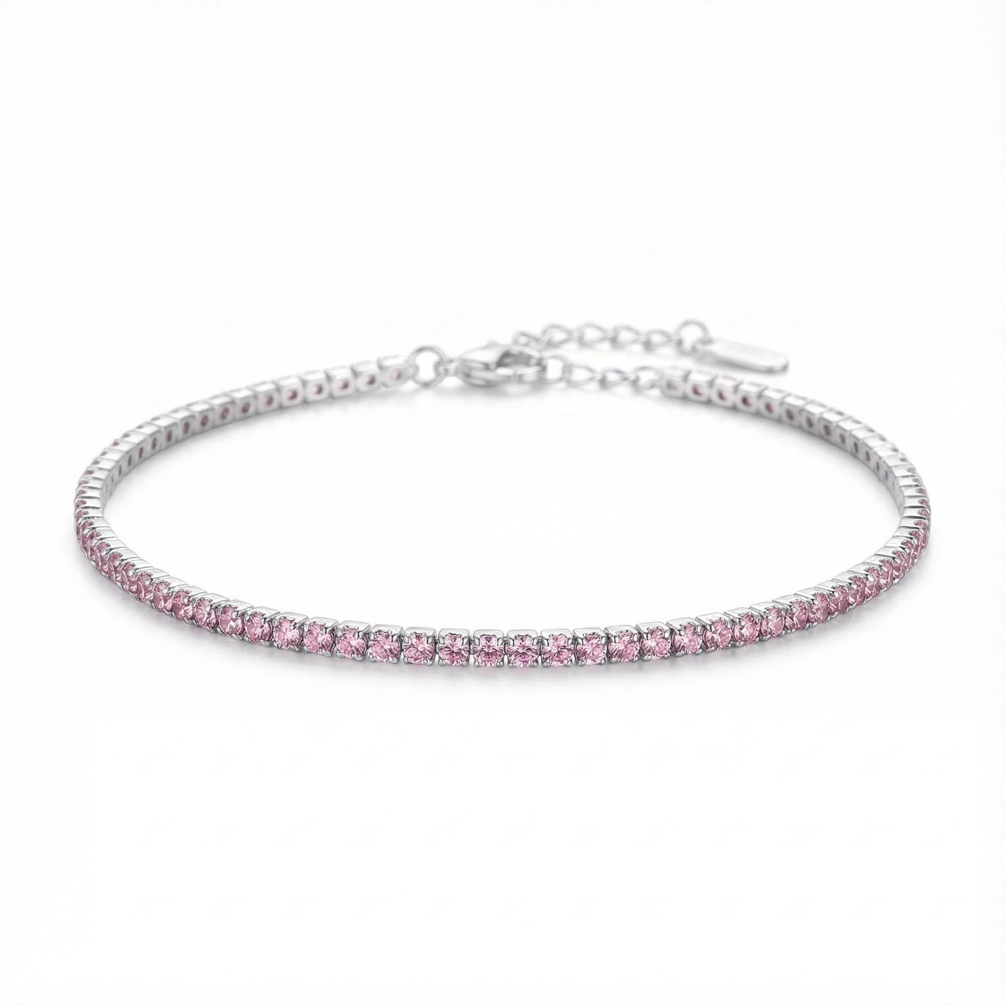 S925 Silver 1.5mm Multicolor Full Diamond Tennis Bracelet