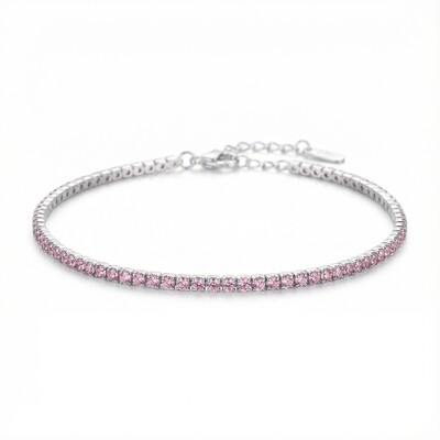 S925 Silver 1.5mm Multicolor Full Diamond Tennis Bracelet