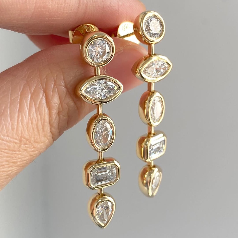 Various Shape Cut VVS Moissanite Stud Earrings Various Shape Cut VVS Moissanite Stud Earrings