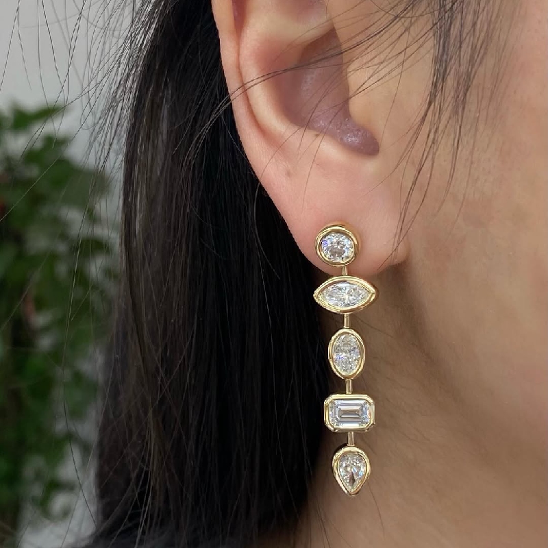 Various Shape Cut VVS Moissanite Stud Earrings Various Shape Cut VVS Moissanite Stud Earrings