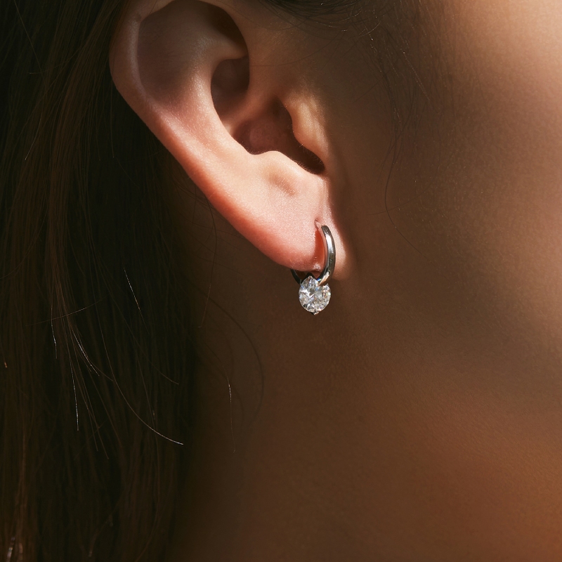 S925 Silver VVS Moissanite 1CT Round Cut Earrings