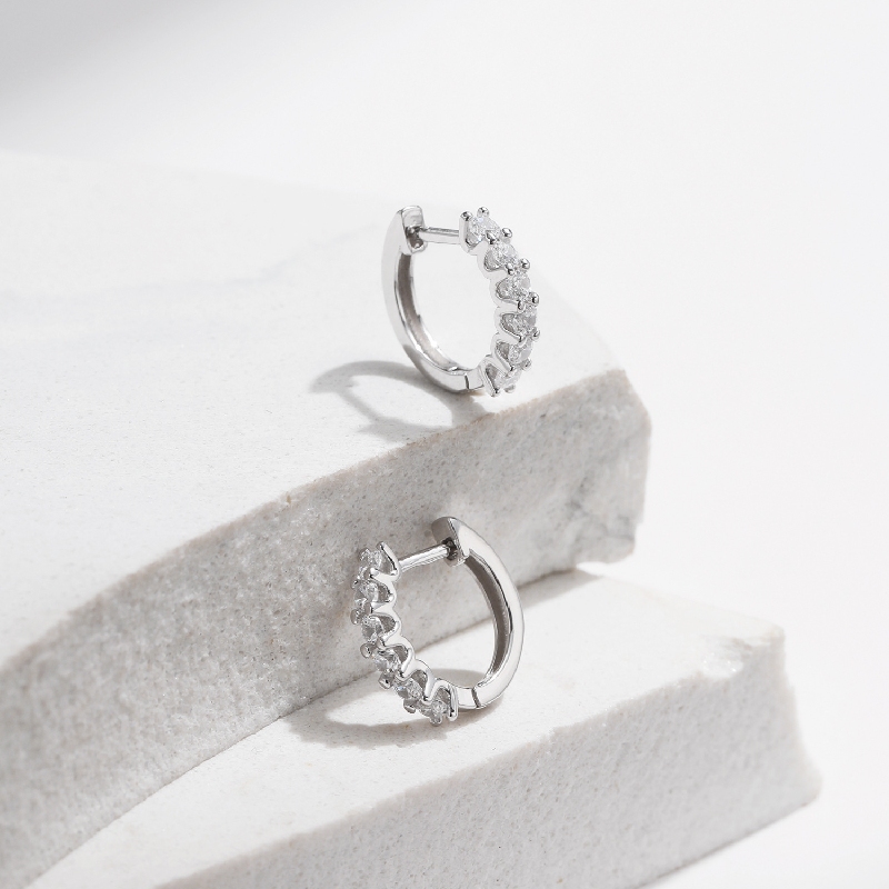 S925 Silver VVS Moissanite Round Cut Earrings