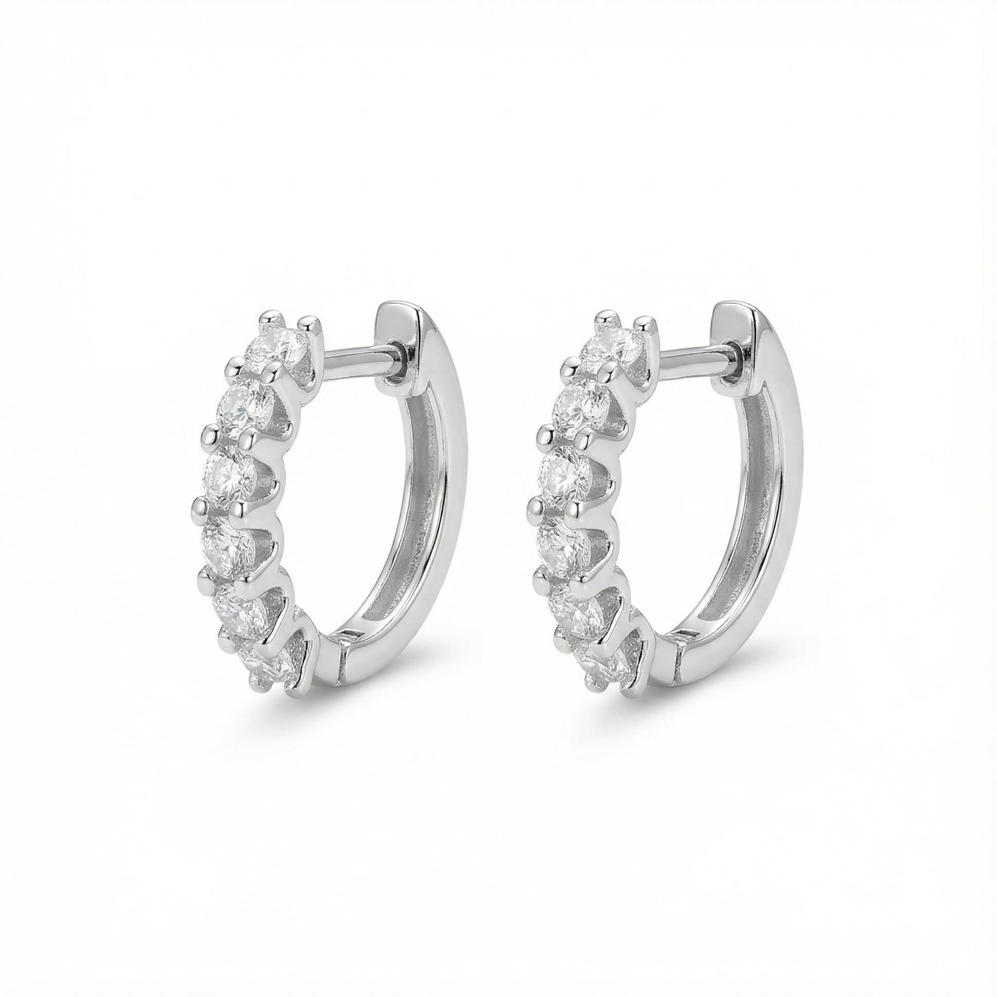 S925 Silver VVS Moissanite Round Cut Earrings