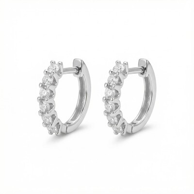 S925 Silver VVS Moissanite Round Cut Earrings