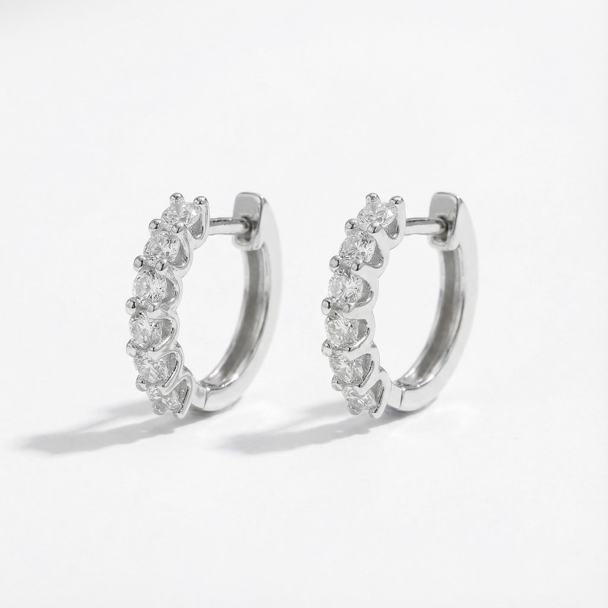 S925 Silver VVS Moissanite Round Cut Earrings