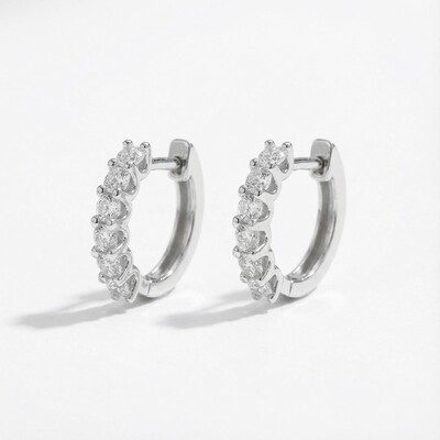 S925 Silver VVS Moissanite Round Cut Earrings