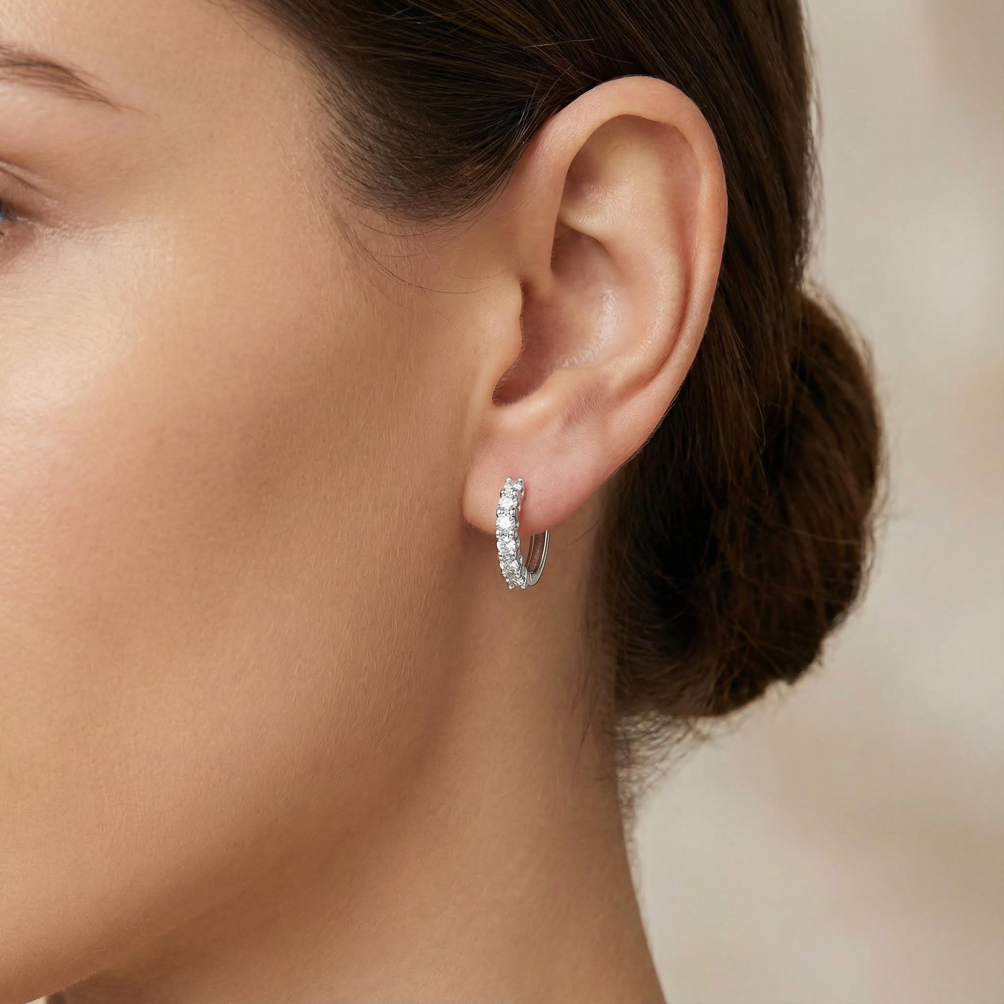 S925 Silver VVS Moissanite Round Cut Earrings