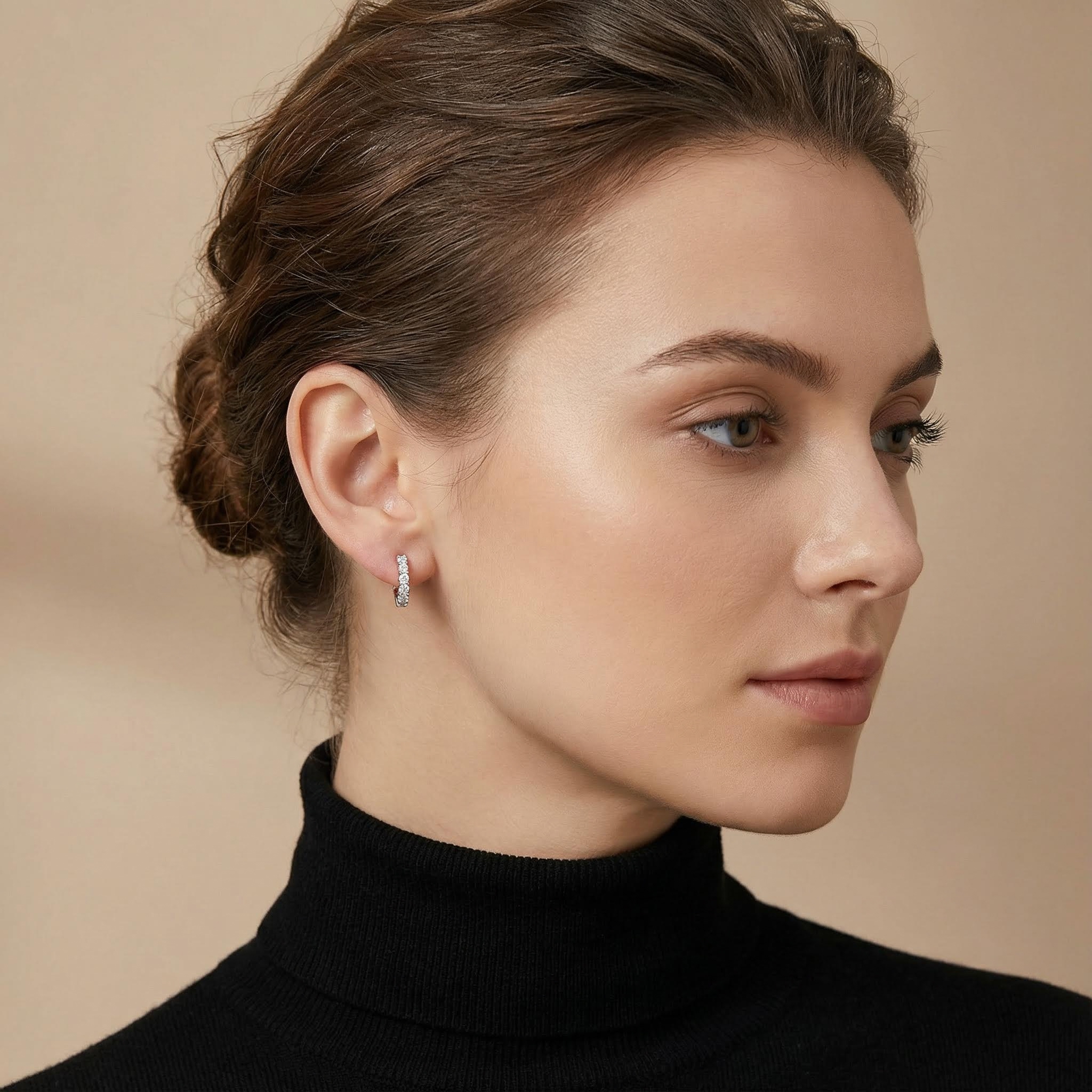 S925 Silver VVS Moissanite Round Cut Earrings