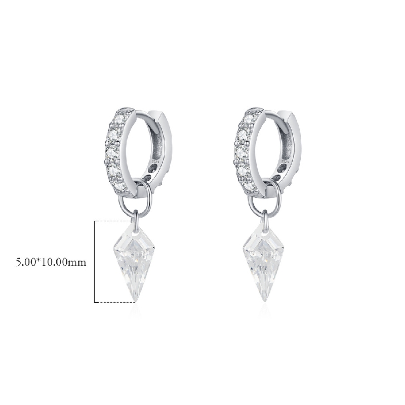 S925 Silver Kite Cut Drop Earrings