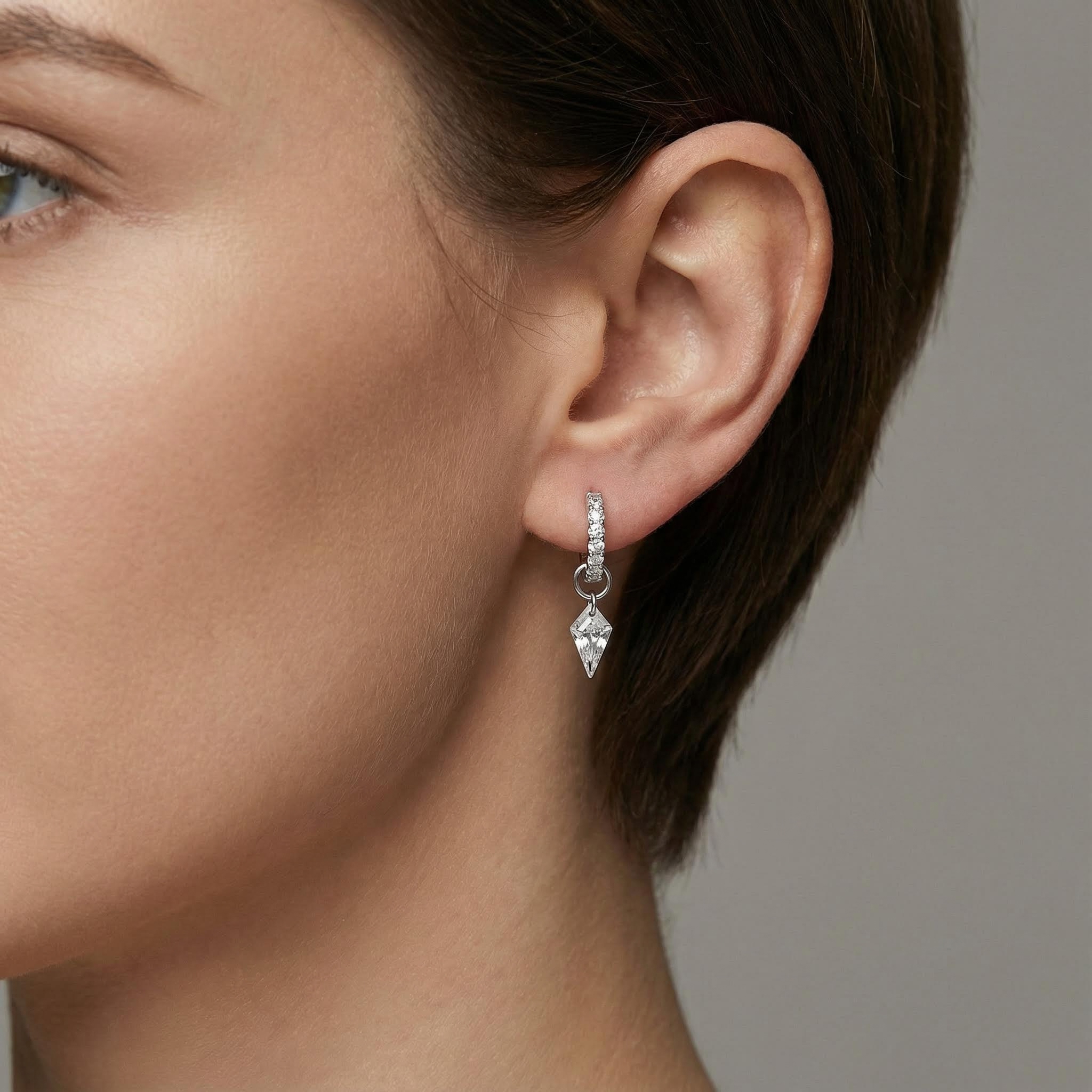 S925 Silver Kite Cut Drop Earrings