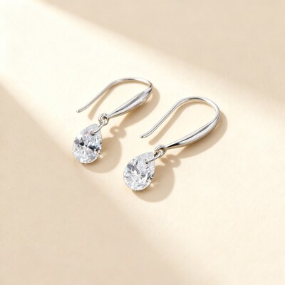S925 Silver Fashion Sparkling Hook Earrings