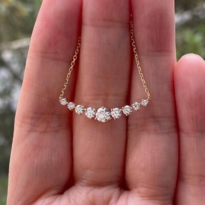 Round Cut VVS Moissanite Pendant Necklace