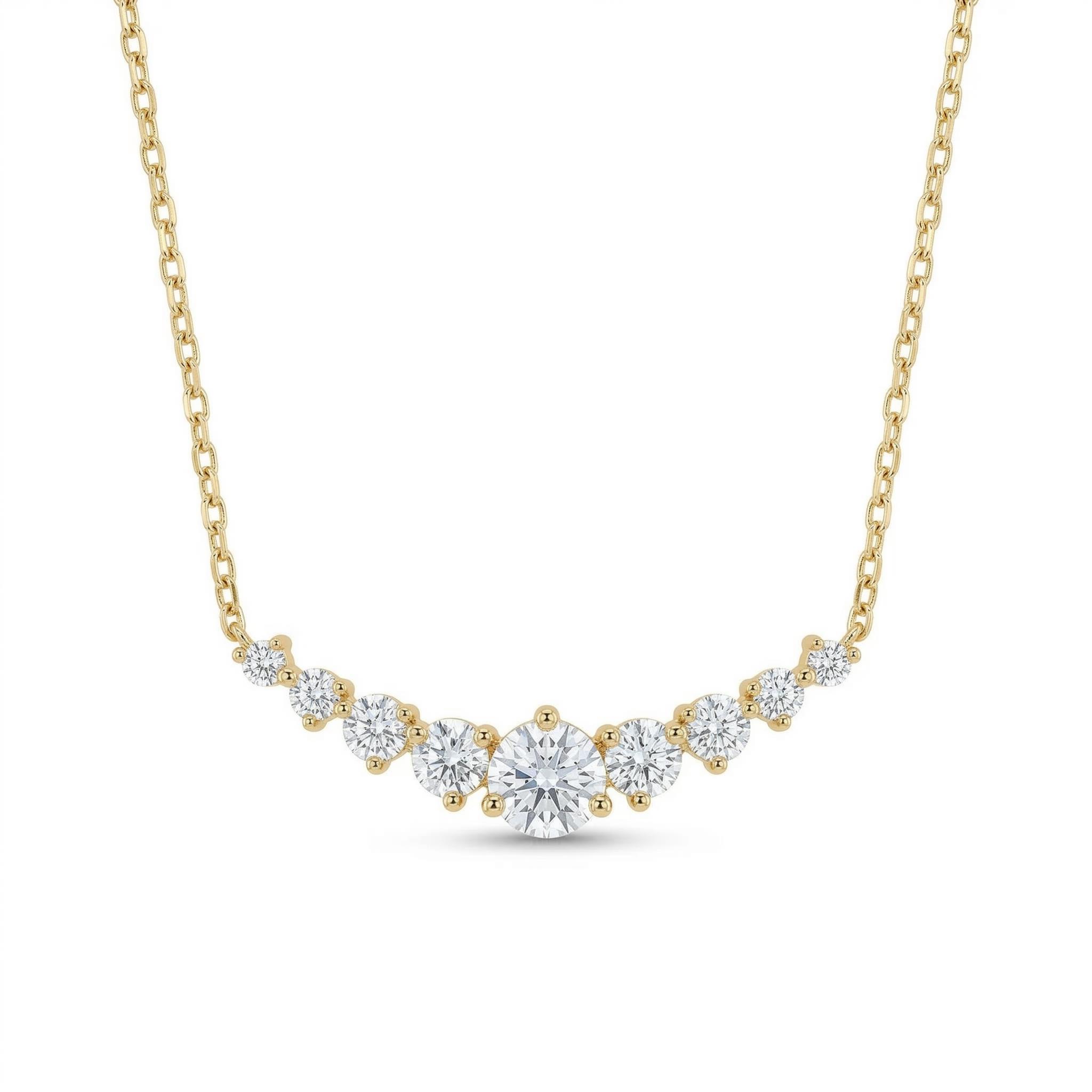Round Cut VVS Moissanite Pendant Necklace