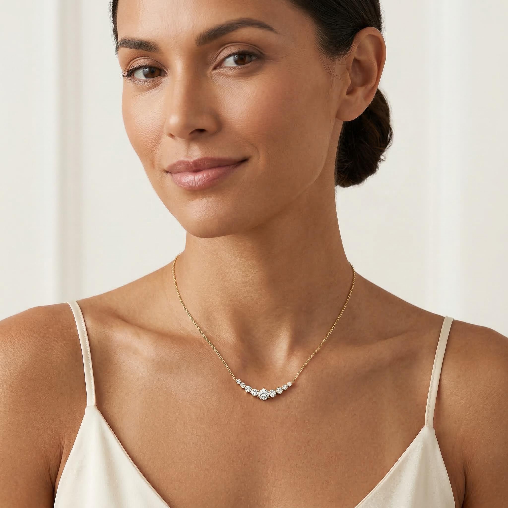 Round Cut VVS Moissanite Pendant Necklace