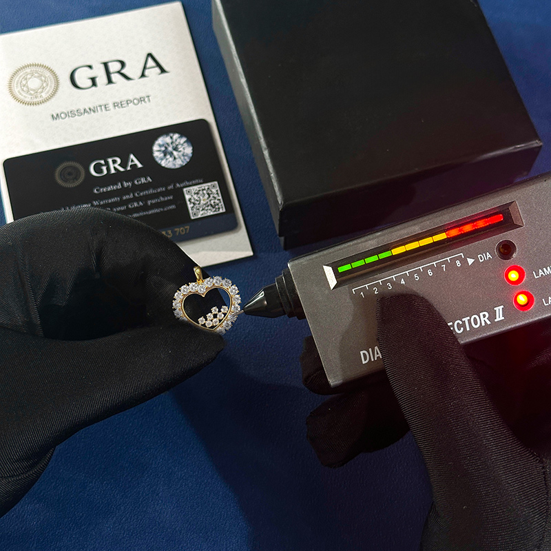 Heart Shaped Pendant with Diamond Decoration