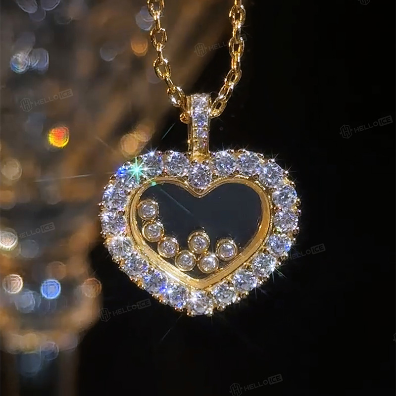 Heart Shaped Pendant with Diamond Decoration