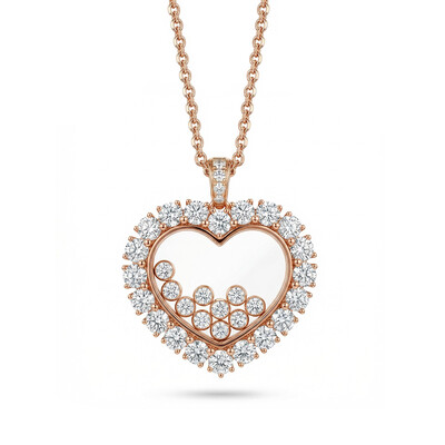 Heart Shaped Pendant with Diamond Decoration Heart Shaped Pendant with Diamond Decoration