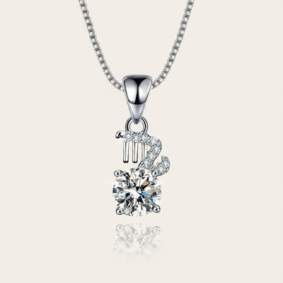 Customized Zodiac VVS Moissanite S925 Silver Pendent Necklace