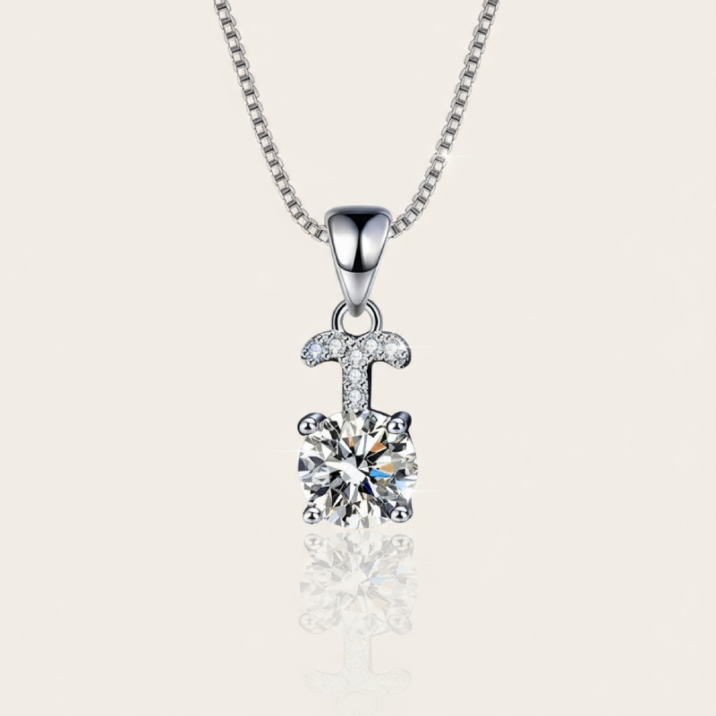 Customized Zodiac VVS Moissanite S925 Silver Pendent Necklace
