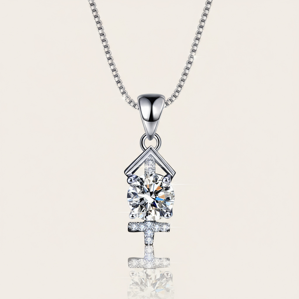 Customized Zodiac VVS Moissanite S925 Silver Pendent Necklace
