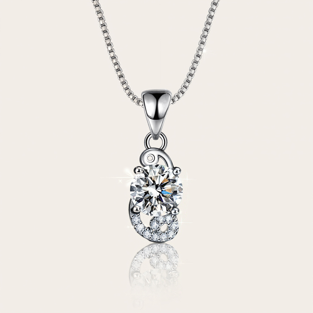 Customized Zodiac VVS Moissanite S925 Silver Pendent Necklace