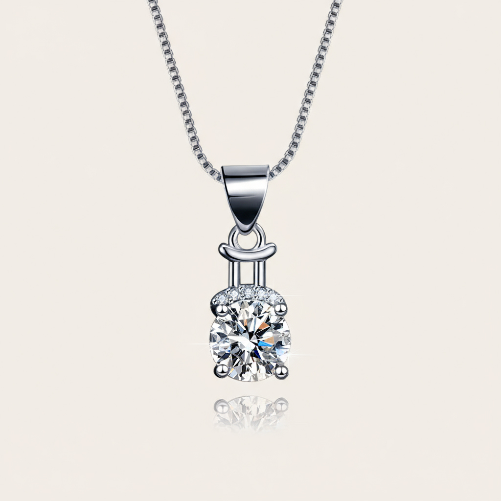 Customized Zodiac VVS Moissanite S925 Silver Pendent Necklace