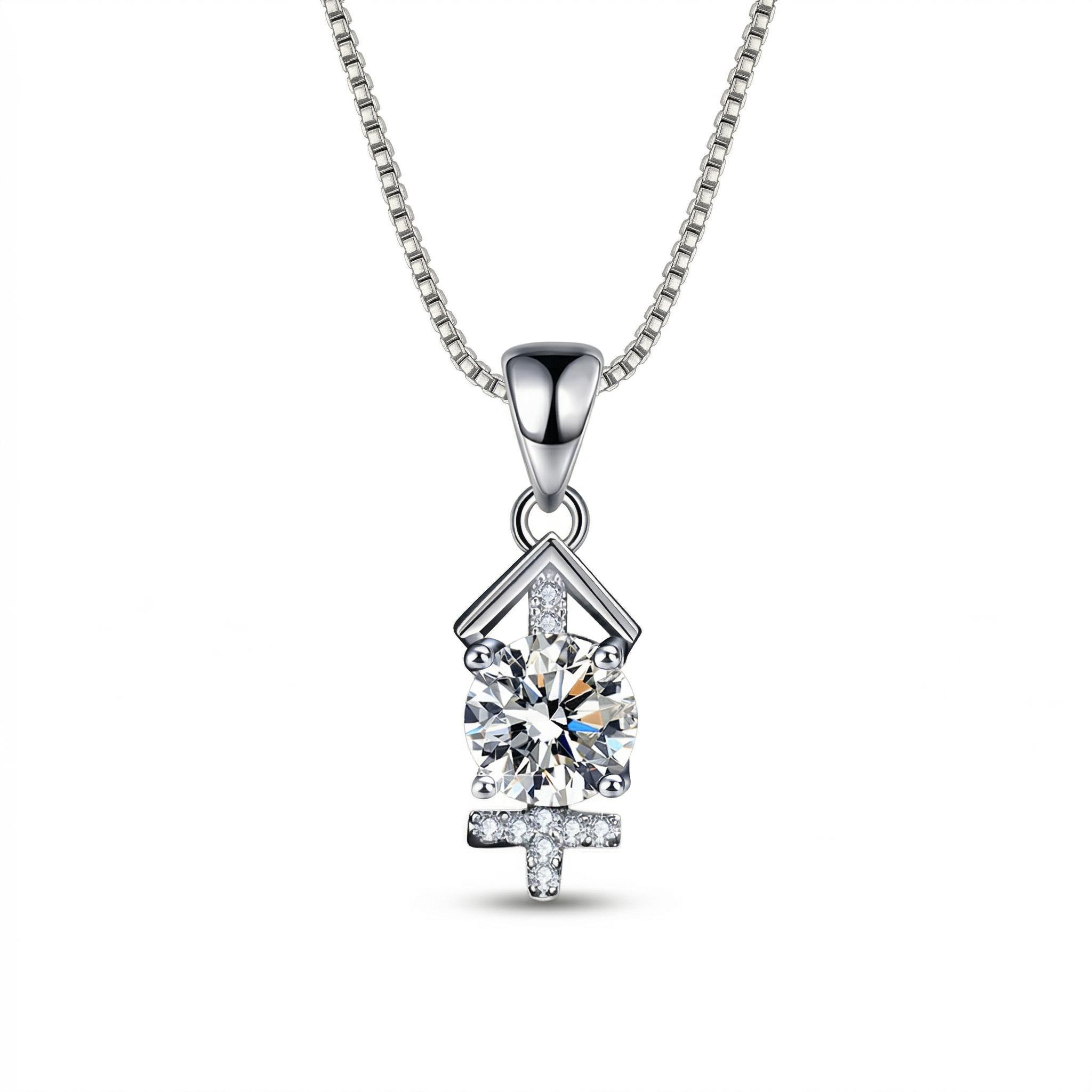 Customized Zodiac VVS Moissanite S925 Silver Pendent Necklace