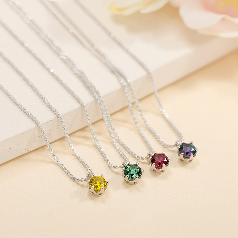 0.5CT/1CT/2CT VVS Moissanite Round Cut Pendant with Sparkling Gypsophila S925 Silver Necklace