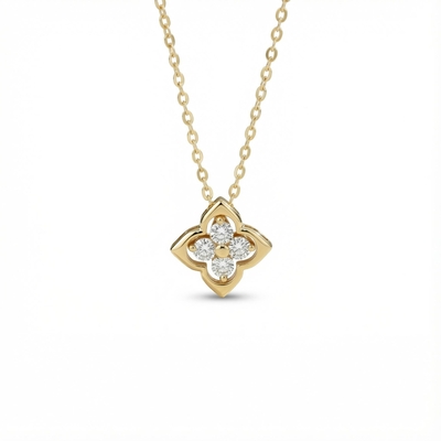 VVS Moissanite S925 Silver  Four Leaf Clover Pendant Necklace