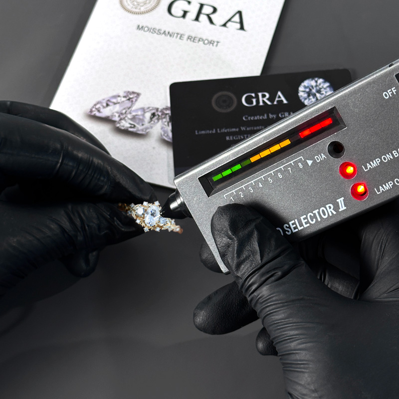 1.8CT Oval Cut VVS Moissanite Three Stone Engagement Ring