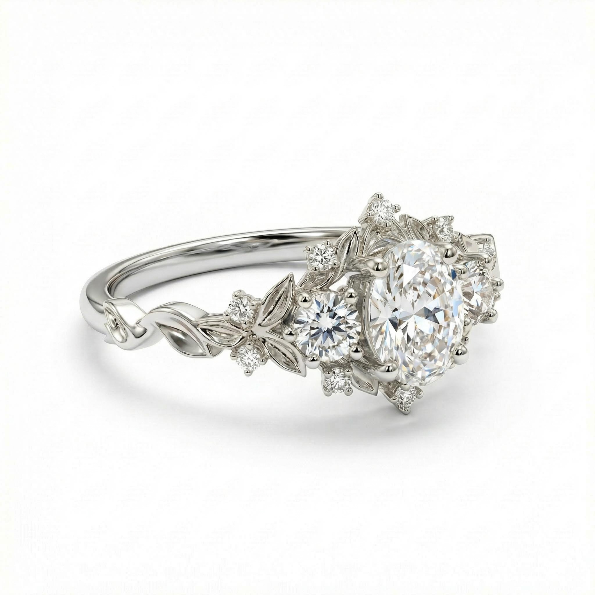 1.8CT Oval Cut VVS Moissanite Three Stone Engagement Ring 1.8CT Oval Cut VVS Moissanite Three Stone Engagement Ring