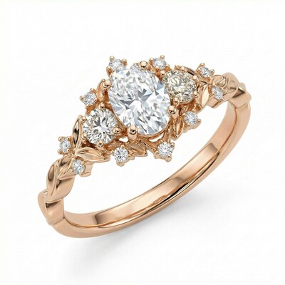 1.8CT Oval Cut VVS Moissanite Three Stone Engagement Ring