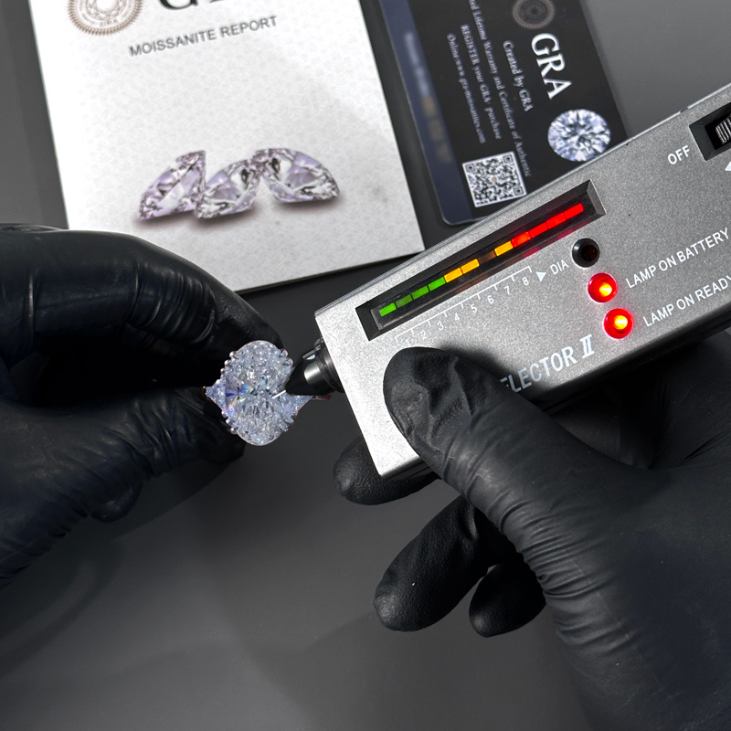 7.19CT Oval Cut VVS Moissanite Three Stone Engagement Ring