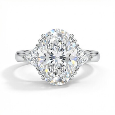 7.19CT Oval Cut VVS Moissanite Three Stone Engagement Ring 7.19CT Oval Cut VVS Moissanite Three Stone Engagement Ring